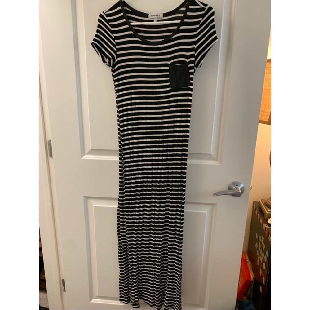 Striped Maxi Dress with Pocket